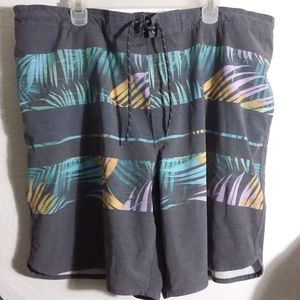 George 2XL Boardshorts Gray Print W44 L9